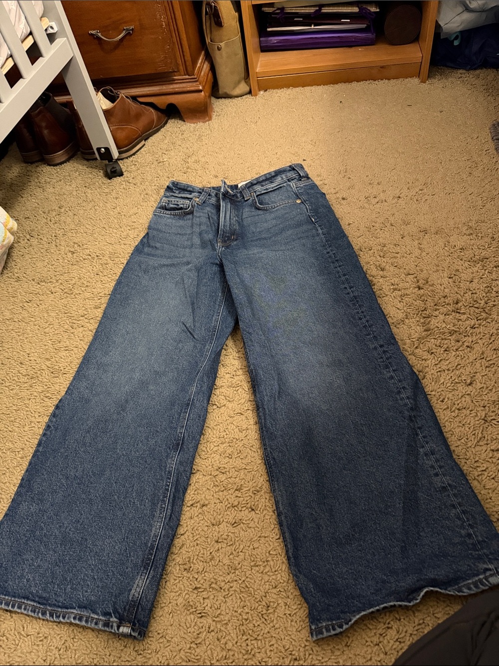 Wide Leg cropped Women’s Jeans - Blue